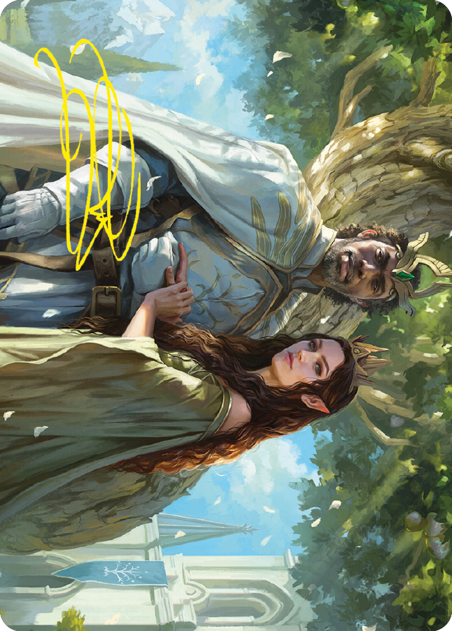 Aragorn and Arwen, Wed Art Card (Gold-Stamped Signature) [The Lord of the Rings: Tales of Middle-earth Art Series] | Grognard Games