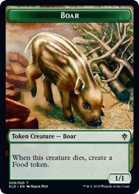 Boar // Food (18) Double-sided Token [Throne of Eldraine Tokens] | Grognard Games