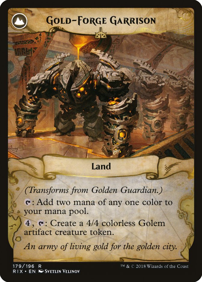 Golden Guardian // Gold-Forge Garrison [Rivals of Ixalan] | Grognard Games