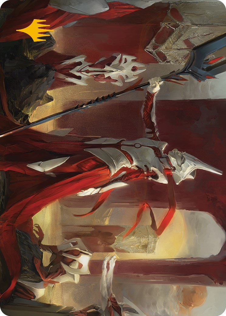 Porcelain Zealot Art Card (Gold-Stamped Signature) [Phyrexia: All Will Be One Art Series] | Grognard Games