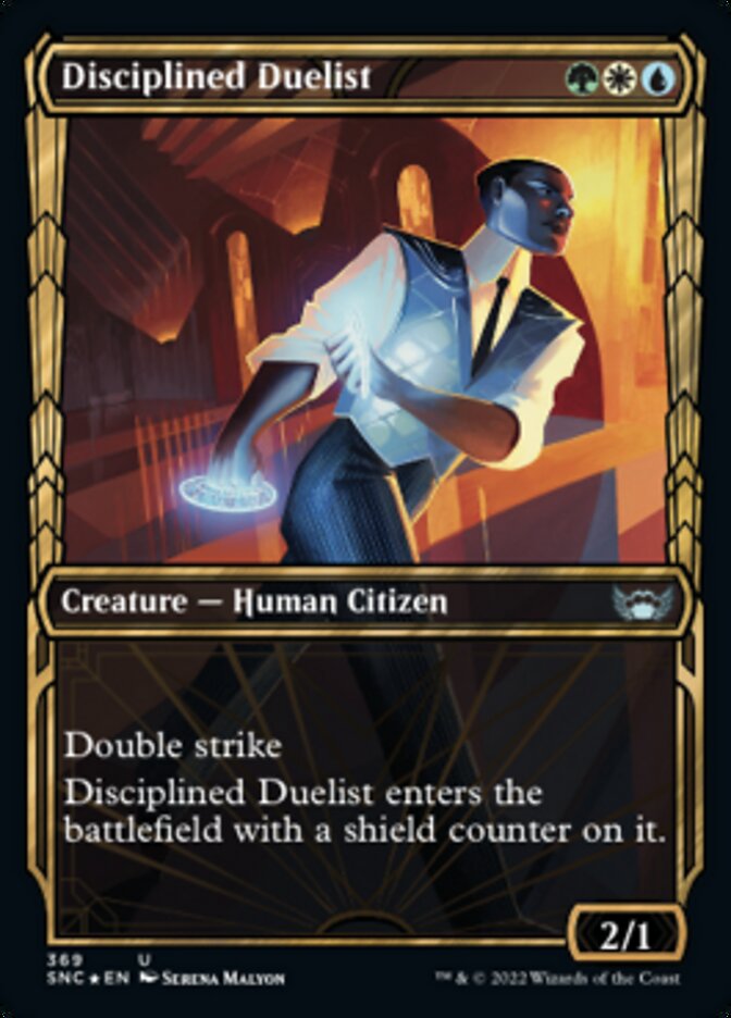 Disciplined Duelist (Showcase Golden Age Gilded Foil) [Streets of New Capenna] | Grognard Games