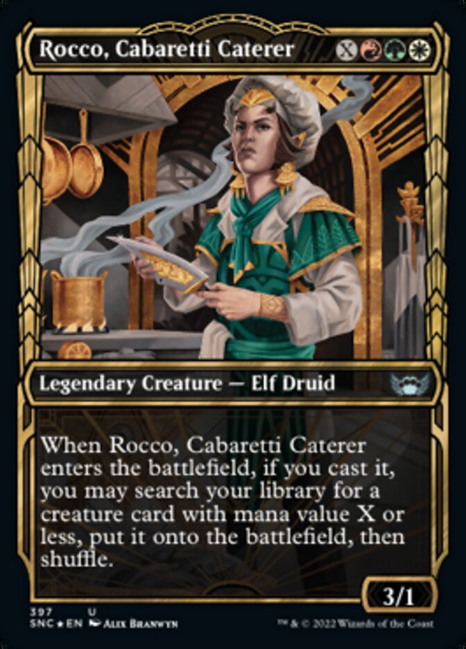 Rocco, Cabaretti Caterer (Showcase Golden Age Gilded Foil) [Streets of New Capenna] | Grognard Games