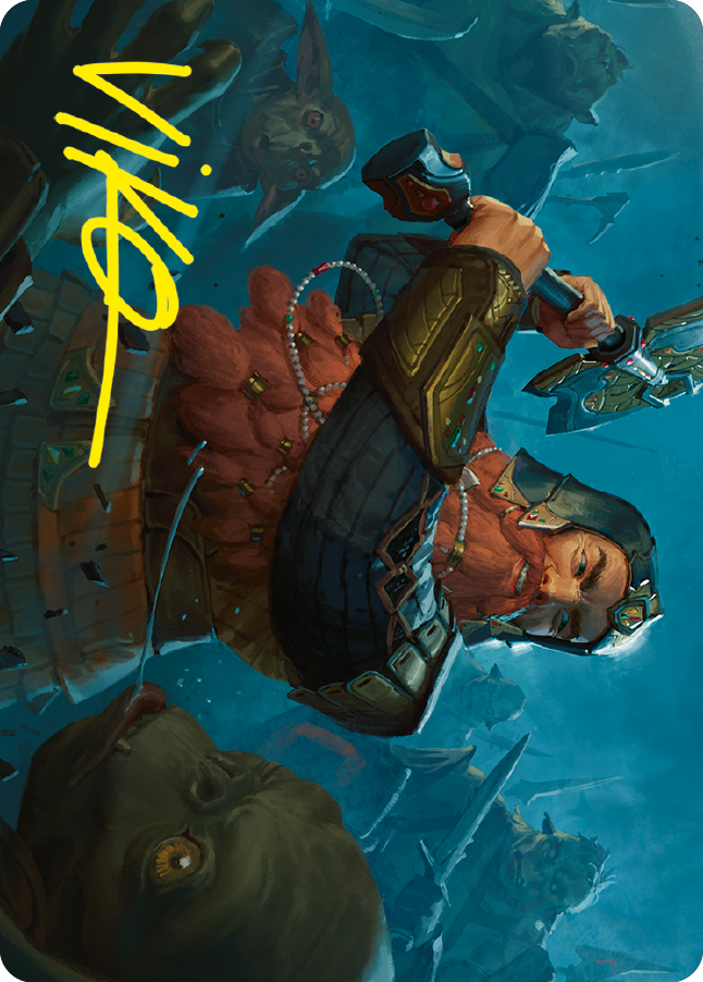 Gimli, Counter of Kills Art Card (10/81) (Gold-Stamped Signature) [The Lord of the Rings: Tales of Middle-earth Art Series] | Grognard Games