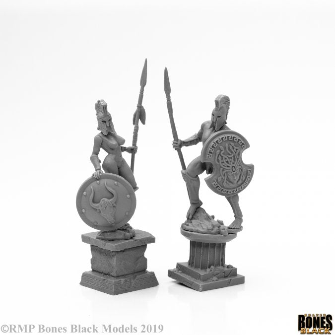Reaper Bones 44126 Black Living Statues (2) bronze | Grognard Games