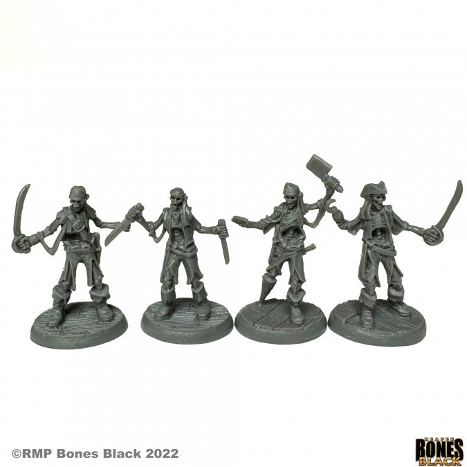 Reaper Bones Black 44173 Skeletal Boarding Party (4) | Grognard Games