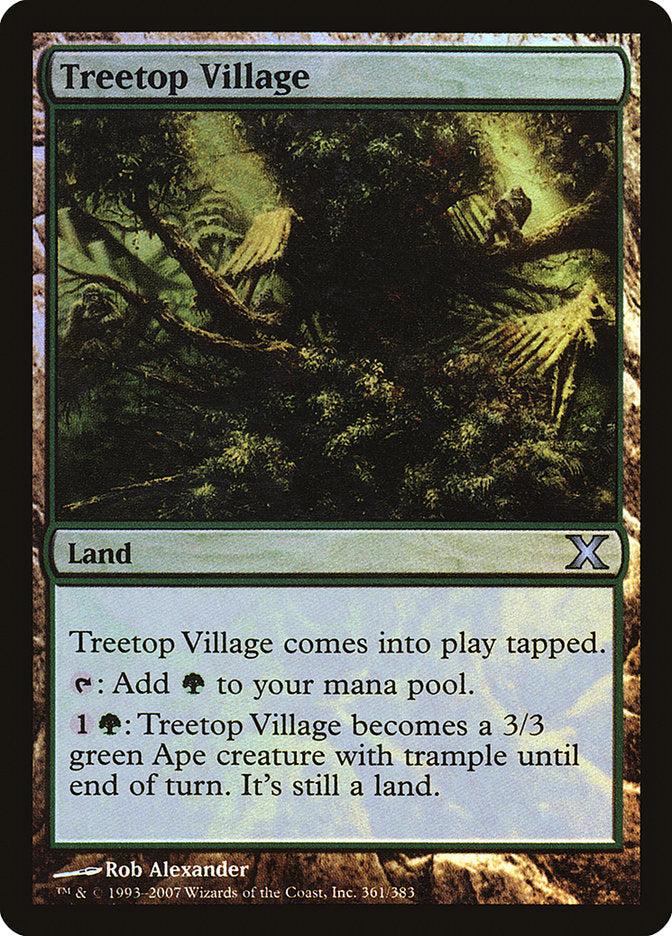 Treetop Village (Premium Foil) [Tenth Edition] | Grognard Games