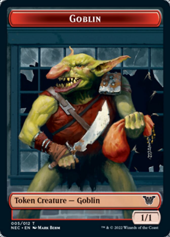 Smoke Blessing // Goblin Double-sided Token [Kamigawa: Neon Dynasty Commander Tokens] | Grognard Games