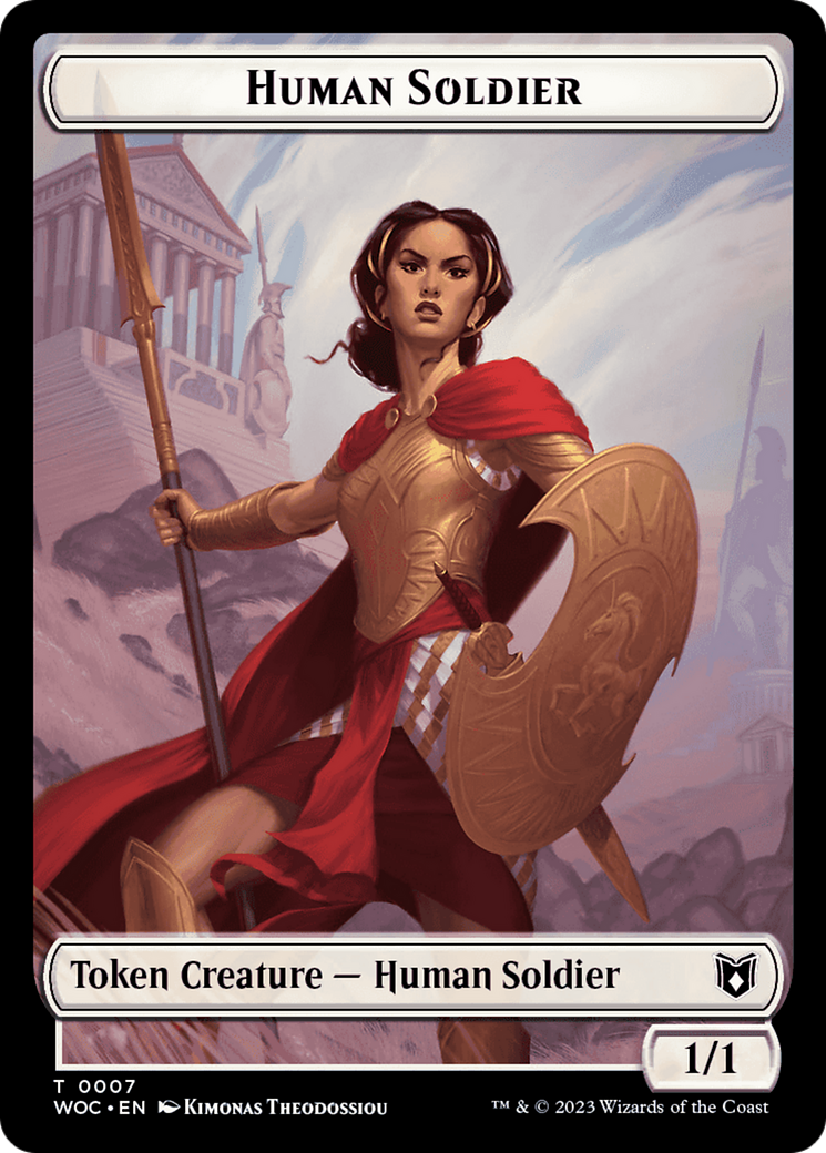 Pirate // Human Soldier Double-Sided Token [Wilds of Eldraine Commander Tokens] | Grognard Games