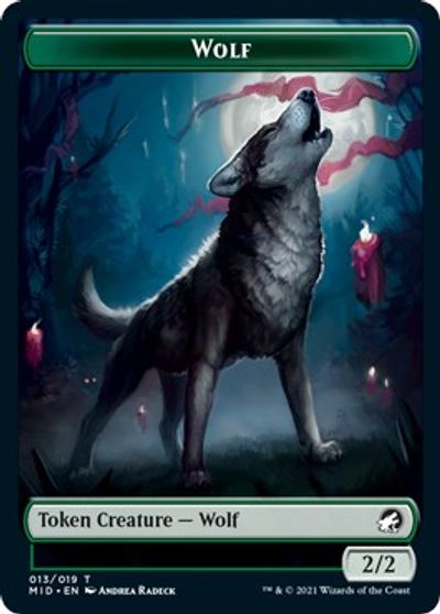 Rhino // Wolf Double-sided Token [Innistrad: Midnight Hunt Commander] | Grognard Games