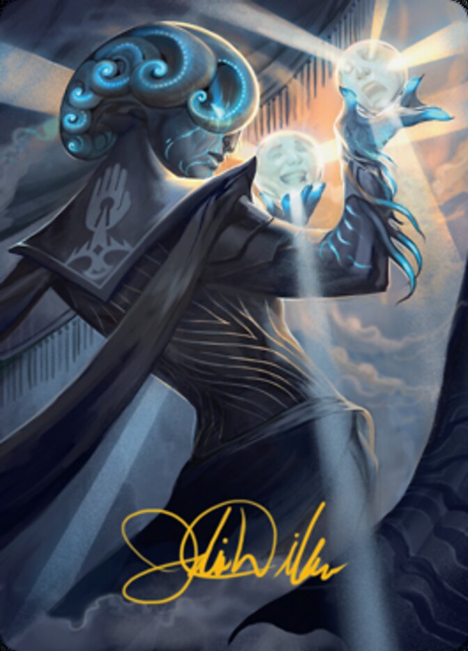 Queza, Augur of Agonies Art Card (Gold-Stamped Signature) [Streets of New Capenna Art Series] | Grognard Games