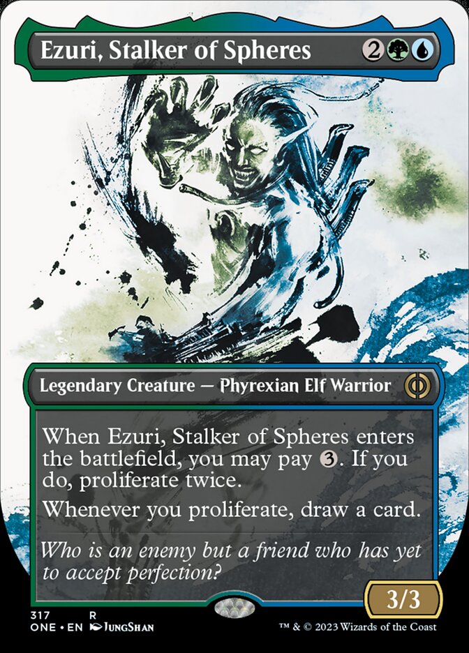 Ezuri, Stalker of Spheres (Borderless Ichor) [Phyrexia: All Will Be One] | Grognard Games