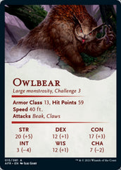 Owlbear Art Card [Dungeons & Dragons: Adventures in the Forgotten Realms Art Series] | Grognard Games