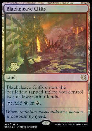 Blackcleave Cliffs [Phyrexia: All Will Be One Prerelease Promos] | Grognard Games