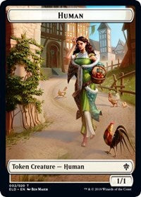 Human // Food (17) Double-sided Token [Throne of Eldraine Tokens] | Grognard Games