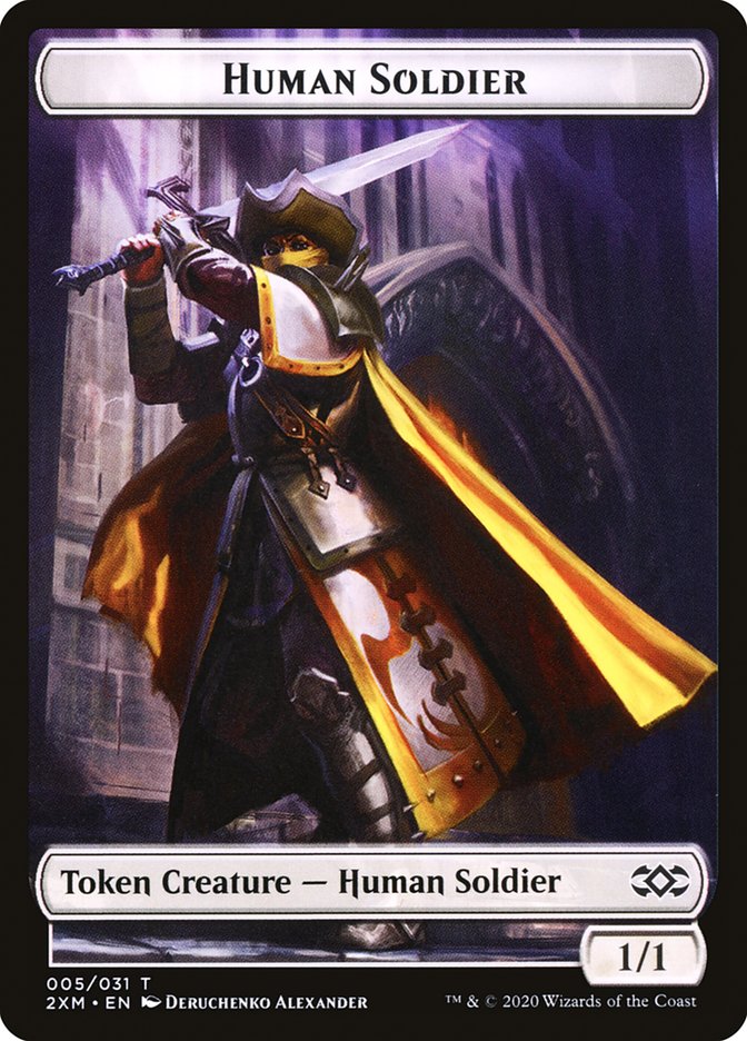 Human Soldier [Double Masters Tokens] | Grognard Games