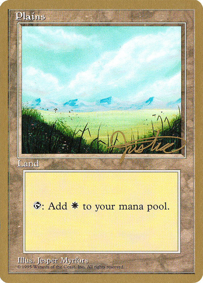 Plains (mj366) (Mark Justice) [Pro Tour Collector Set] | Grognard Games