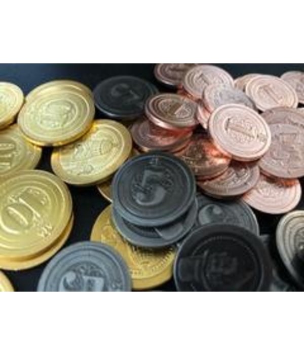 50 Metal Industrial Coins Board Game Upgrade Set | Grognard Games