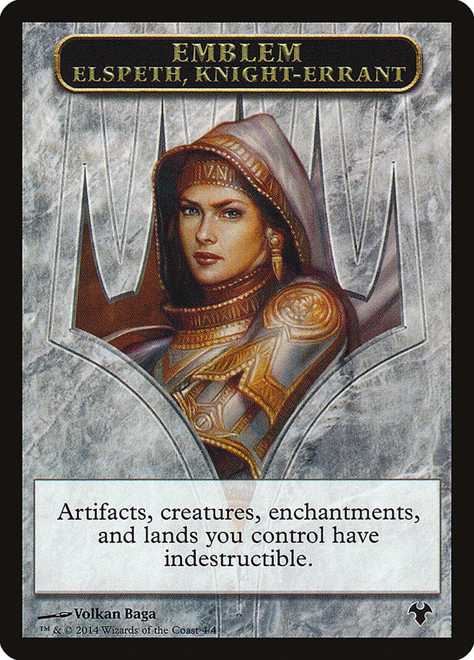 Elspeth, Knight-Errant Emblem [Modern Event Deck 2014 Tokens] | Grognard Games