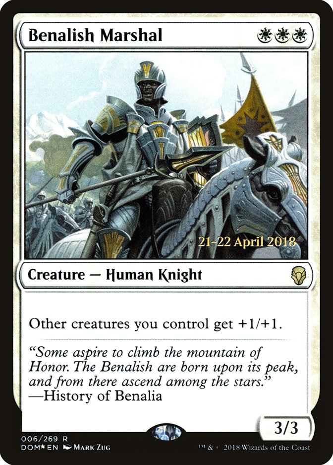 Benalish Marshal  [Dominaria Prerelease Promos] | Grognard Games