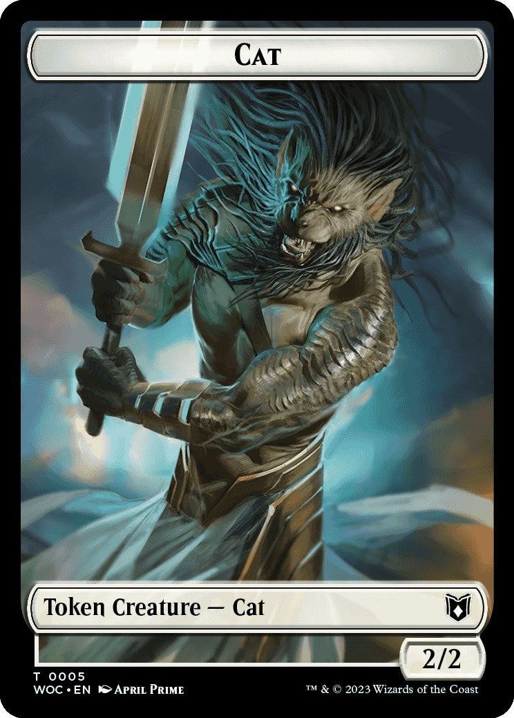 Cat (0005) // Human Double-Sided Token [Wilds of Eldraine Commander Tokens] | Grognard Games