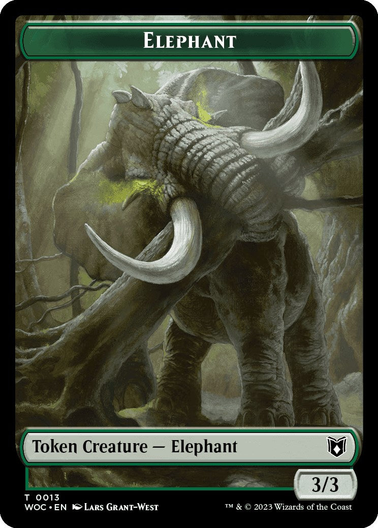 Elephant // Saproling Double-Sided Token [Wilds of Eldraine Commander Tokens] | Grognard Games