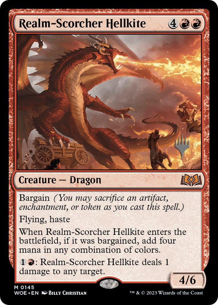 Realm-Scorcher Hellkite (Promo Pack) [Wilds of Eldraine Promos] | Grognard Games