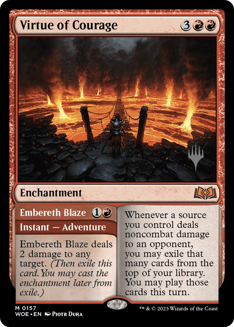 Virtue of Courage //Embereth Blaze (Promo Pack) [Wilds of Eldraine Promos] | Grognard Games