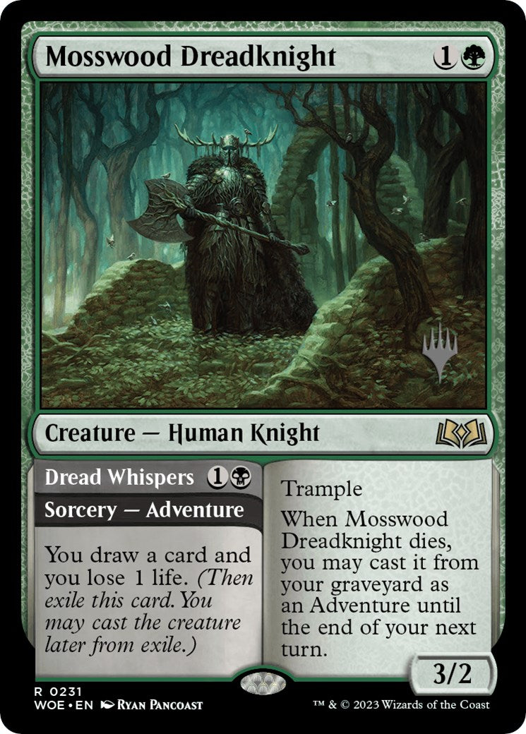 Mosswood Dreadknight // Dread Whispers (Promo Pack) [Wilds of Eldraine Promos] | Grognard Games