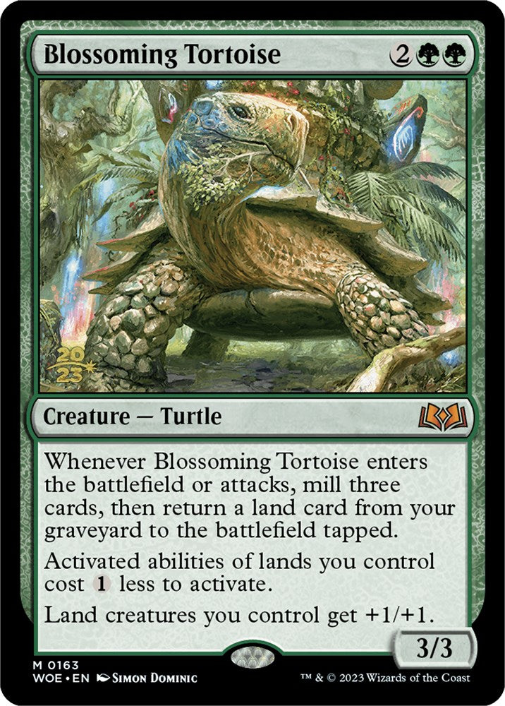 Blossoming Tortoise [Wilds of Eldraine Prerelease Promos] | Grognard Games