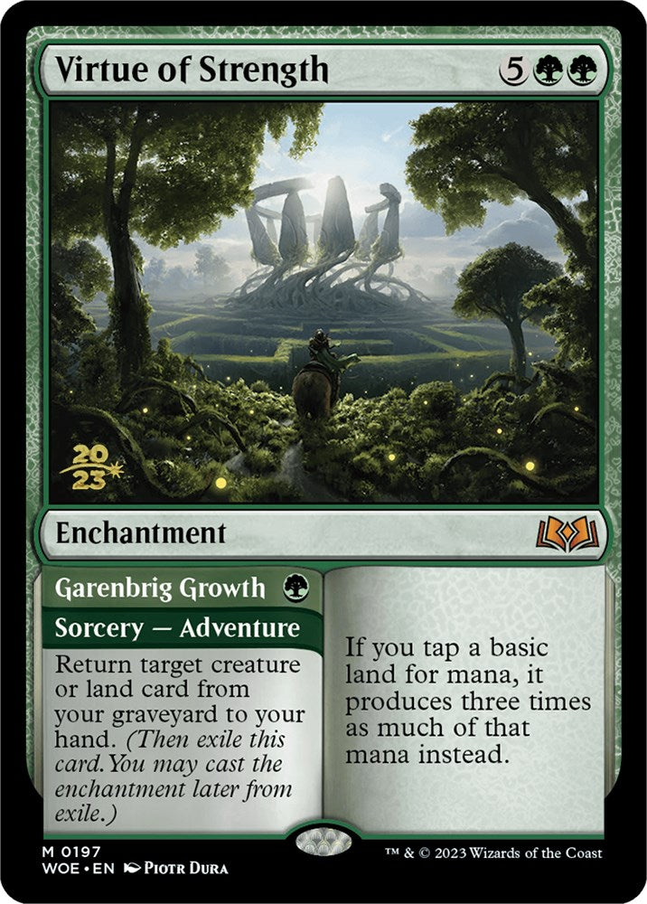 Virtue of Strength // Garenbrig Growth [Wilds of Eldraine Prerelease Promos] | Grognard Games