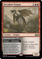 Decadent Dragon // Expensive Taste (Promo Pack) [Wilds of Eldraine Promos] | Grognard Games