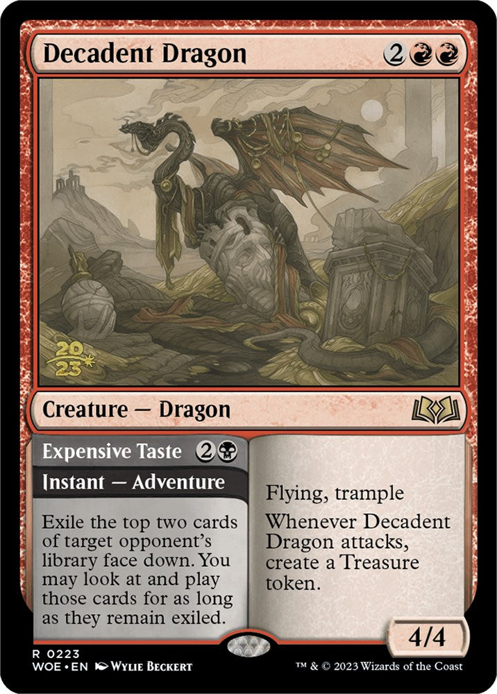 Decadent Dragon // Expensive Taste [Wilds of Eldraine Prerelease Promos] | Grognard Games