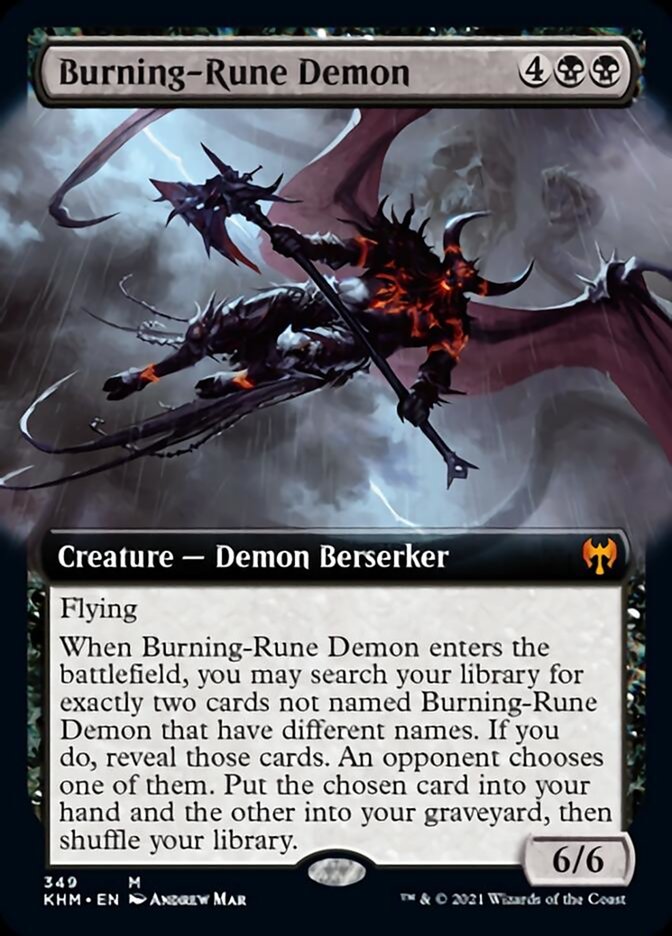 Burning-Rune Demon (Extended Art) [Kaldheim] | Grognard Games