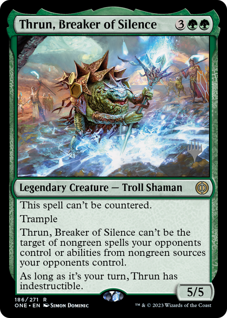 Thrun, Breaker of Silence (Promo Pack) [Phyrexia: All Will Be One Promos] | Grognard Games