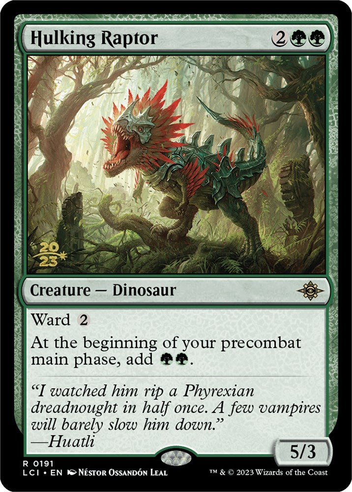 Hulking Raptor [The Lost Caverns of Ixalan Prerelease Cards] | Grognard Games