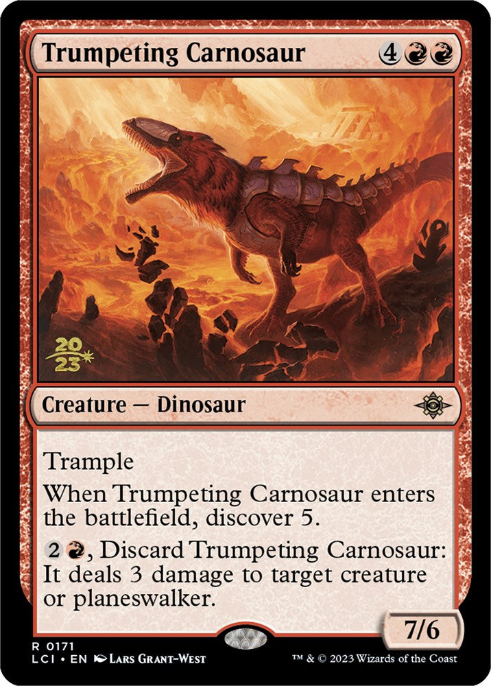 Trumpeting Carnosaur [The Lost Caverns of Ixalan Prerelease Cards] | Grognard Games
