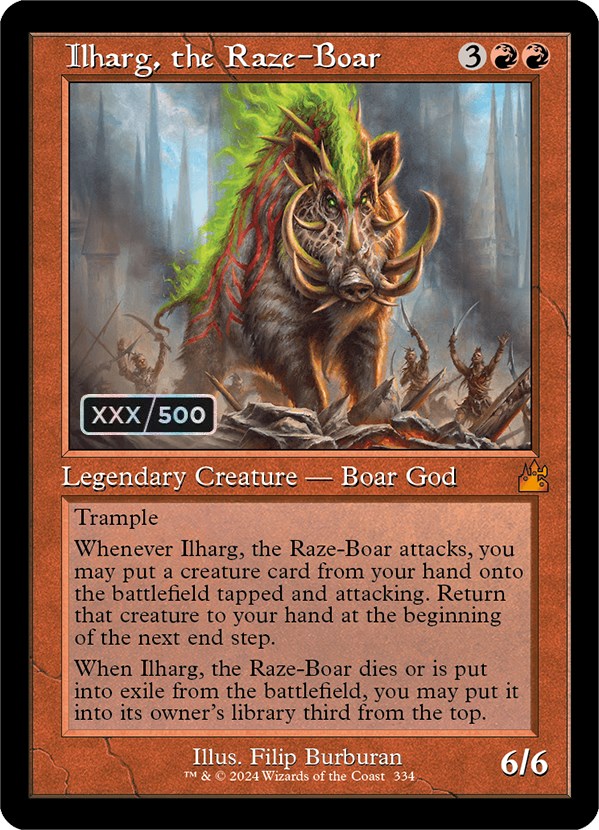 Ilharg, the Raze-Boar (Retro) (Serialized) [Ravnica Remastered] | Grognard Games