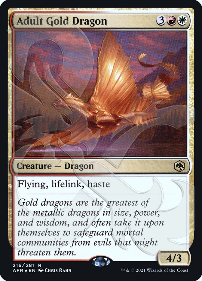 Adult Gold Dragon (Ampersand Promo) [Dungeons & Dragons: Adventures in the Forgotten Realms Promos] | Grognard Games