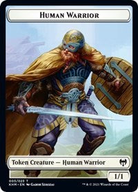 Human Warrior // Emblem - Tyvar Kell Double-sided Token [Kaldheim Tokens] | Grognard Games