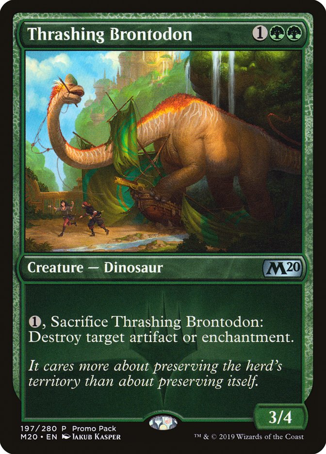 Thrashing Brontodon (Promo Pack) [Core Set 2020 Promos] | Grognard Games