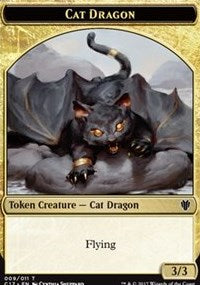 Cat Dragon (009) // Dragon (006) Double-sided Token [Commander 2017 Tokens] | Grognard Games