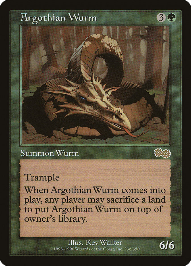 Argothian Wurm [Urza's Saga] | Grognard Games