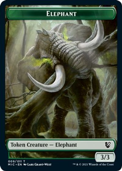 Elephant // Spirit Double-sided Token [Innistrad: Midnight Hunt Commander] | Grognard Games