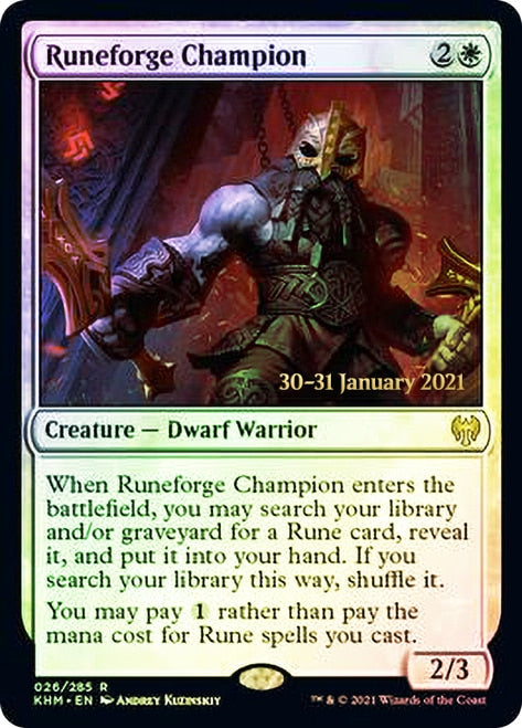 Runeforge Champion [Kaldheim Prerelease Promos] | Grognard Games