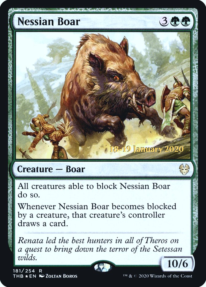 Nessian Boar [Theros Beyond Death Prerelease Promos] | Grognard Games