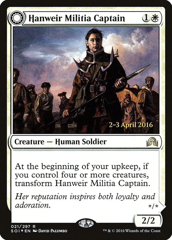 Hanweir Militia Captain // Westvale Cult Leader [Shadows over Innistrad Prerelease Promos] | Grognard Games
