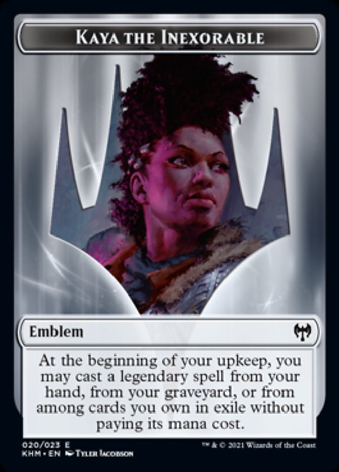 Kaya the Inexorable Emblem [Kaldheim Tokens] | Grognard Games