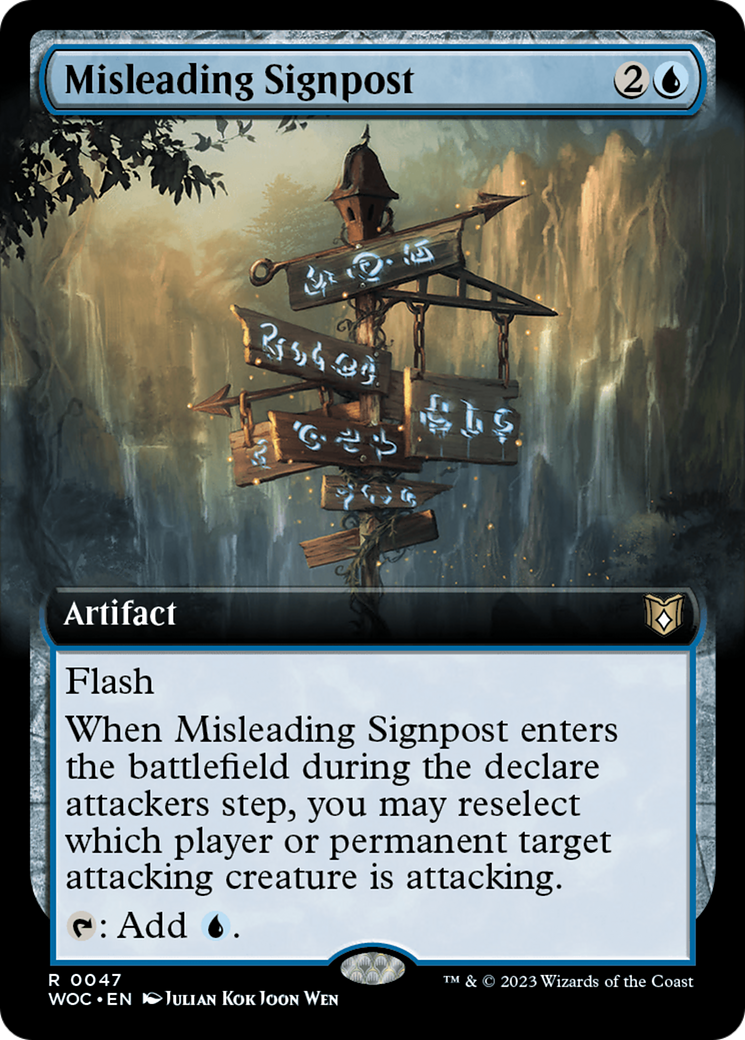 Misleading Signpost (Extended Art) [Wilds of Eldraine Commander] | Grognard Games