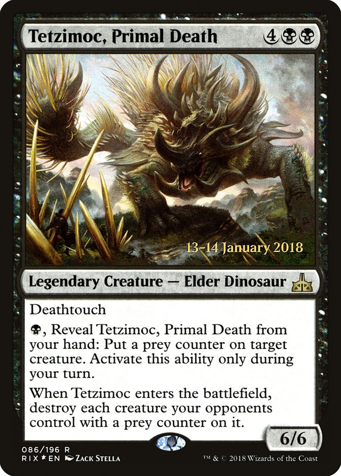 Tetzimoc, Primal Death [Rivals of Ixalan Prerelease Promos] | Grognard Games