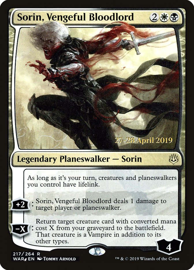 Sorin, Vengeful Bloodlord  [War of the Spark Prerelease Promos] | Grognard Games